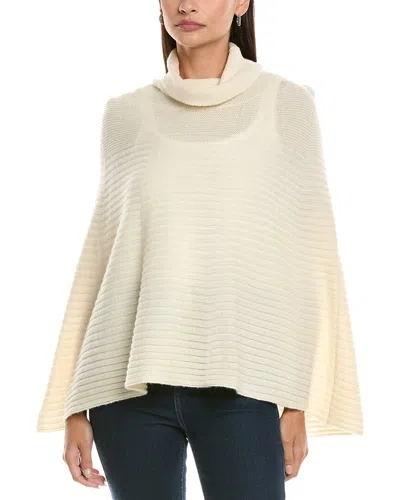 Forte Cashmere Circular Rib Cashmere & Wool-blend Poncho In Neutral