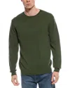 Forte Cashmere Classic Crew Cashmere Sweater In Green