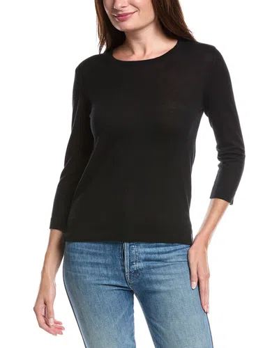 Forte Cashmere Coastal Silk & Cashmere-blend Sweater In Black