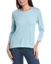 Forte Cashmere Crewneck Silk & Cashmere-blend Sweater In Blue