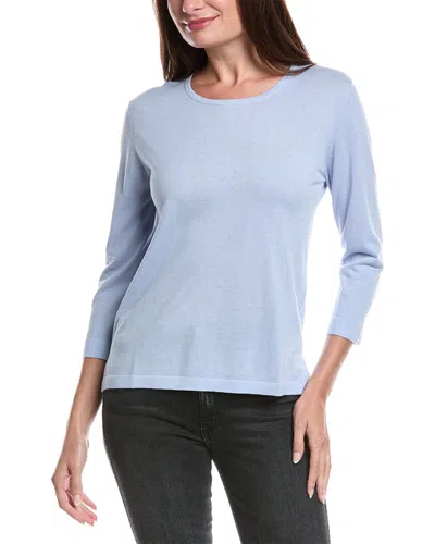 Forte Cashmere Coastal Silk & Cashmere-blend Sweater In Blue