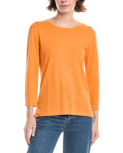 Forte Cashmere Coastal Silk & Cashmere-blend Sweater In Orange