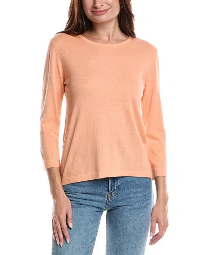 Forte Cashmere Coastal Silk & Cashmere-blend Sweater In Orange