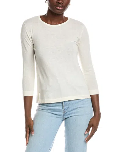 Forte Cashmere Coastal Silk & Cashmere-blend Sweater In White