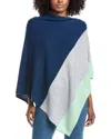 Forte Cashmere Colorblocked Cashmere Poncho In Multi