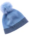 Forte Cashmere Colorblocked Pompom Cashmere Hat