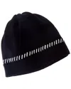 Forte Cashmere Contrast Edge Cashmere Hat In White