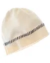 Forte Cashmere Contrast Edge Cashmere Hat In White