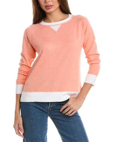 Forte Cashmere Contrast Trim Cashmere-blend Sweatshirt In Orange