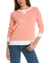 Forte Cashmere Contrast Trim Cashmere-blend Sweatshirt In Orange