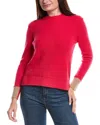 Forte Cashmere Contrast Trim Thermal Cashmere Sweater In Red
