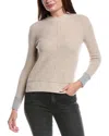 Forte Cashmere Contrast Trim Thermal Cashmere Sweater In Sand