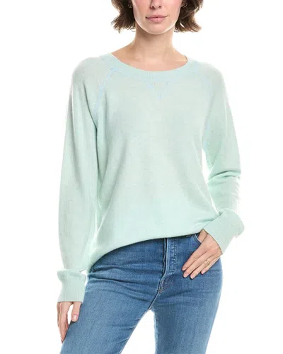 Forte Cashmere Coverstitch Cashmere Sweatshirt In Green