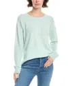 Forte Cashmere Coverstitch Cashmere Sweatshirt In Green