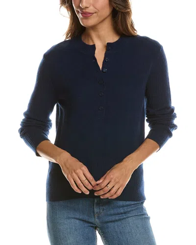 Forte Cashmere Crewneck 100% Cashmere Henley In Multi