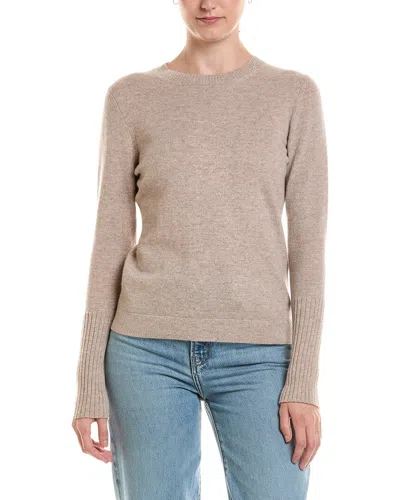 Forte Cashmere Crewneck Cashmere Sweater In Brown