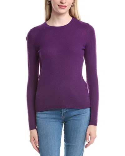 Forte Cashmere Crewneck Cashmere Sweater In Purple
