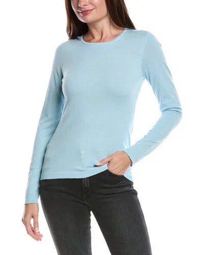Forte Cashmere Crewneck Silk & Cashmere-blend Sweater In Blue
