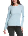 Forte Cashmere Crewneck Silk & Cashmere-blend Sweater In Blue