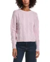 Forte Cashmere Crop Cable Wool & Cashmere-blend Sweater In Pink