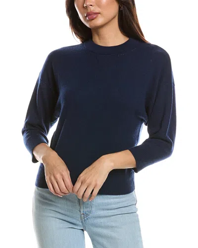 Forte Cashmere Crop Cashmere Sweatshirt In Blue