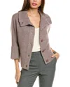 Forte Cashmere Crop Cowl Wool & Cashmere-blend Cardigan In Brown