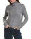 Forte Cashmere Fashioned Rib Funnel Neck Wool & Cashmere-blend Sweater In Grey