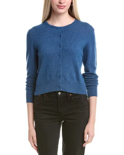 Forte Cashmere Cropped Cashmere Sweater In Blue