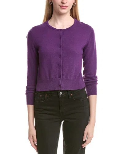 Forte Cashmere Cropped Cashmere Sweater In Purple