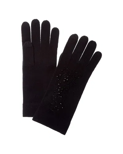 Forte Cashmere Crystal Cashmere Gloves In Black