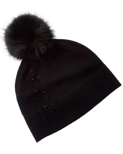 Forte Cashmere Crystal Cashmere Hat In Black