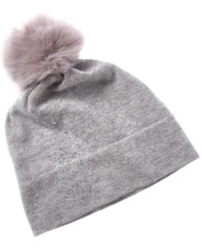 Forte Cashmere Crystal Cashmere Hat In Grey