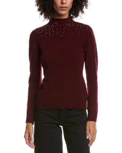 Forte Cashmere Crystal Cashmere Pullover In Purple
