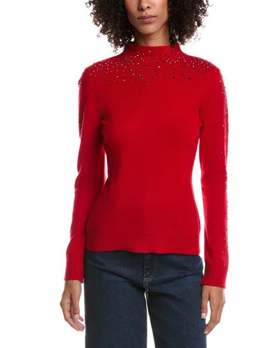 Forte Cashmere Crystal Cashmere Pullover In Red