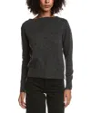 Forte Cashmere Crystal Cluster Off Shoulder Wool & Cashmere-blend Sweater In Gray