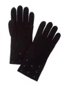 Forte Cashmere Crystal Cuff Cashmere Gloves In Brown