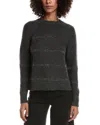Forte Cashmere Crystal Wool & Cashmere-blend Raglan Sweater In Gray