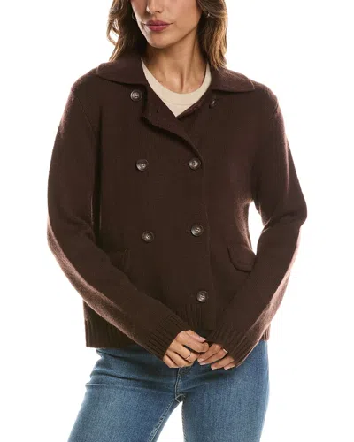 Forte Cashmere Double Breasted Wool & Cashmere-blend Cardigan In Brown