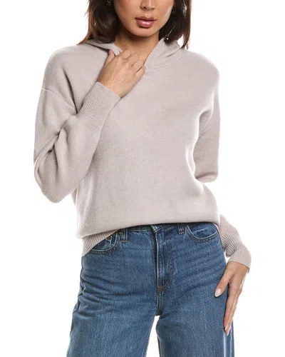 Forte Cashmere Double Knit Cashmere Hoodie In Neutral