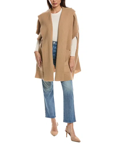 Forte Cashmere Double Knit Hooded Wool & Cashmere-blend Cardigan In Brown