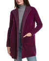 Forte Cashmere Doubleknit Cashmere Cardigan In Purple