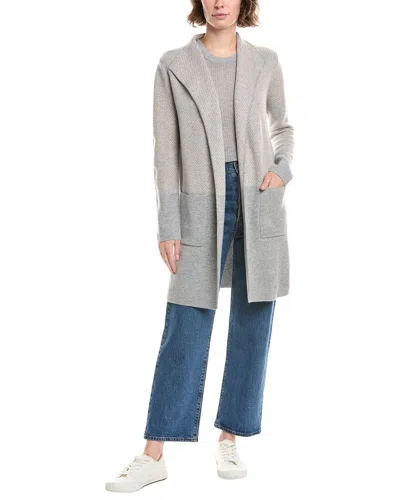 Forte Cashmere Doubleknit Jacquard Cashmere Cardigan In Gray