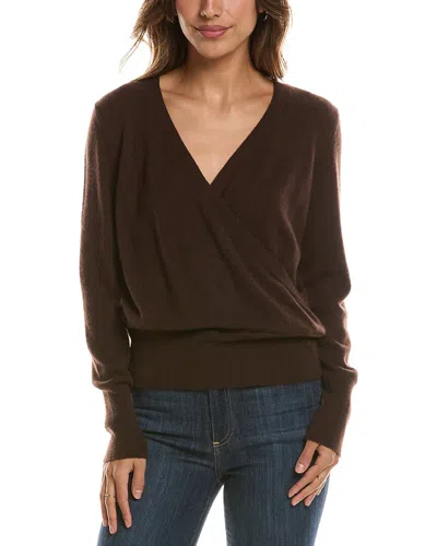 Forte Cashmere Drape Surplus 100% Cashmere Sweater In Brown
