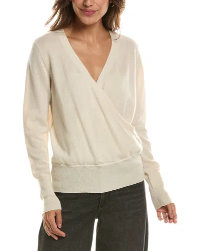 Forte Cashmere Drape Surplus 100% Cashmere Sweater In White