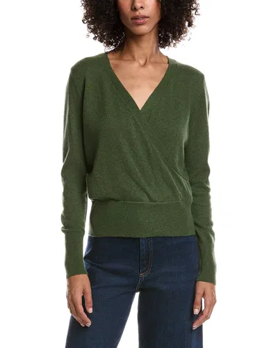 Forte Cashmere Drape Surplus Cashmere Pullover In Green