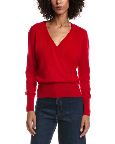Forte Cashmere Drape Surplus Cashmere Pullover In Red