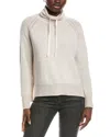 Forte Cashmere Drawstring Funnel Neck Cashmere Sweater In Neutral