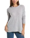 Forte Cashmere Easy Crew Cashmere Pullover In Grey