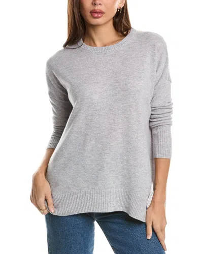 Forte Cashmere Easy Crew Cashmere Pullover In Grey