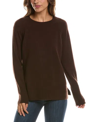 Forte Cashmere Easy Crewneck 100% Cashmere Sweater In Brown